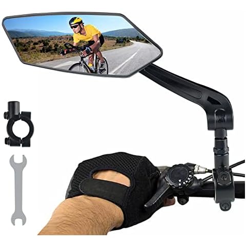Bike Mirror,Bicycle Mirrors for Handlebar,Bike Mirrors Handlebar Rearview Mirror,HD Blast-Resistant Bicycle Rear View Mirror for Mountain Road Bike,1 Pack (Left Bicycle Mirror) Cover