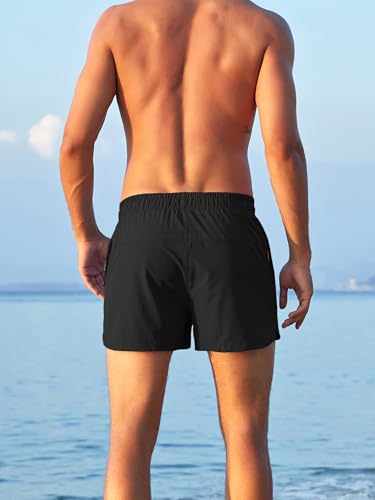 Yilisha Mens 5" Short Swim Trunks Quick Dry Swim Shorts with Pockets Swimming Bathing Suits Trunks with Compression Liner2