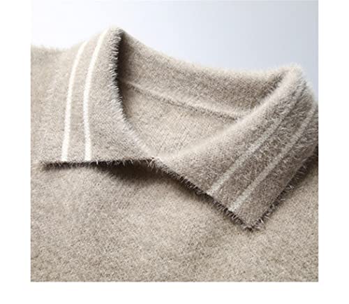 Pull japonais en tricot pour homme vêtement d'automne décontracté de couleur kaki - 4