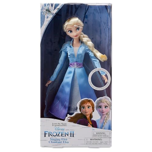 Disney Store Official Singing Doll Collection - Elsa - Fashion Doll with Satin Costume, Organza Cape, and Braided Hair - Disney Princess Toys for Girls