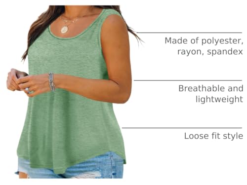Image of Plus Size Tank Tops for Women Summer Sleeveless Tops Loose Fit Tunic Tanks