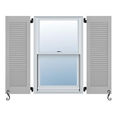 Atlantic Architectural All Louver, Louver Colonial Shutters (Per Pair), 13"W X 46"H, Chelsea Gray