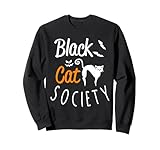 carino halloween cat lovers - divertente black cat society mamma papà felpa