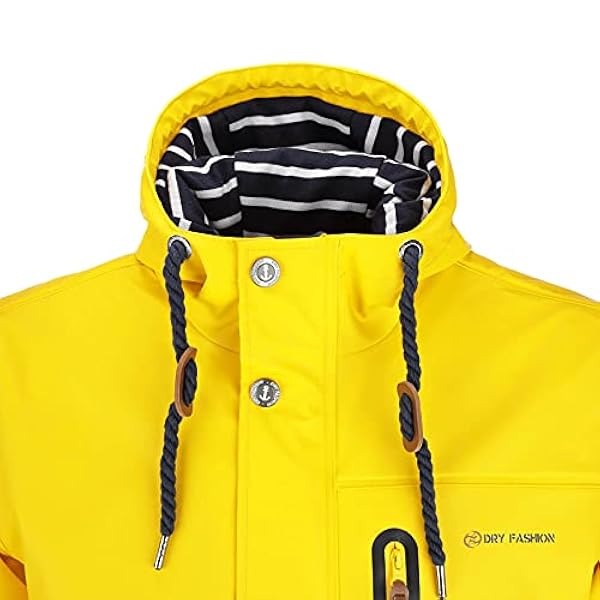 Dry Fashion Lübeck - Parka de poliuretano para hombre, impermeable, cortavientos, cremallera