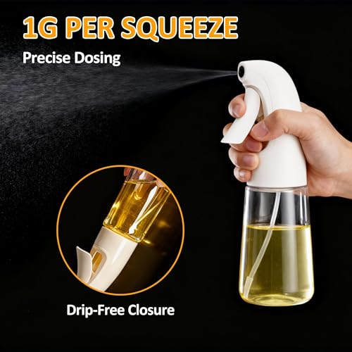 Oil Sprayer for Cooking, 180ML Glass Olive Oil Sprayer Mister, Canola Vinegar Spray Mister for Kitchen, Spray Bottle for Air Fryer, Baking, BBQ, Salad - Image 4