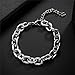 WangGao Stainless Steel Cable Chain Link Chunky Bracelets Wide Cuban Curb Link Bracelet for Women Men and Unisex Adults Adjustable Chain,Silver Color