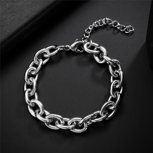 Pulsera de cadena gruesa de acero inoxidable para mujer y hombre miniatura 6