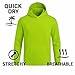 BEVEN VoxTee 3kp High Visibility UPF 50+ Lightweight Long Sleeve Hoodie Quick Dry 4 Way Stretch for Work Outdoor(US, Alpha, XX-Large, Regular, Regular, Green Long Sleeve Hoodie)