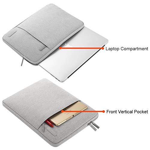 MOSISO Laptop Sleeve Bag Compatible with MacBook Air/Pro, 13-13.3 inch Notebook, Compatible with MacBook Pro 14 inch M3 M2 M1 Chip Pro Max 2024-2021, Polyester Vertical Case with Pocket,Gray - Image 5