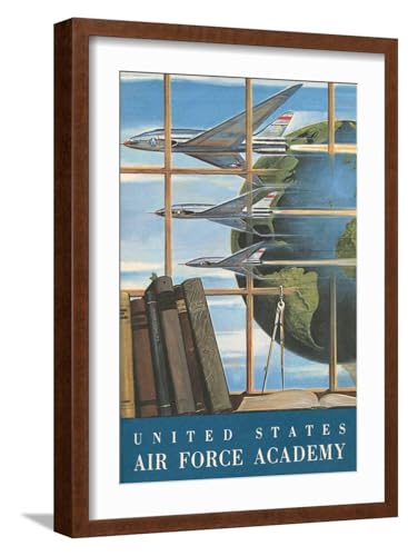 ART.COM Wall Art Print Poster for US Air Force Academy on Brown Frame, 16" x 22"