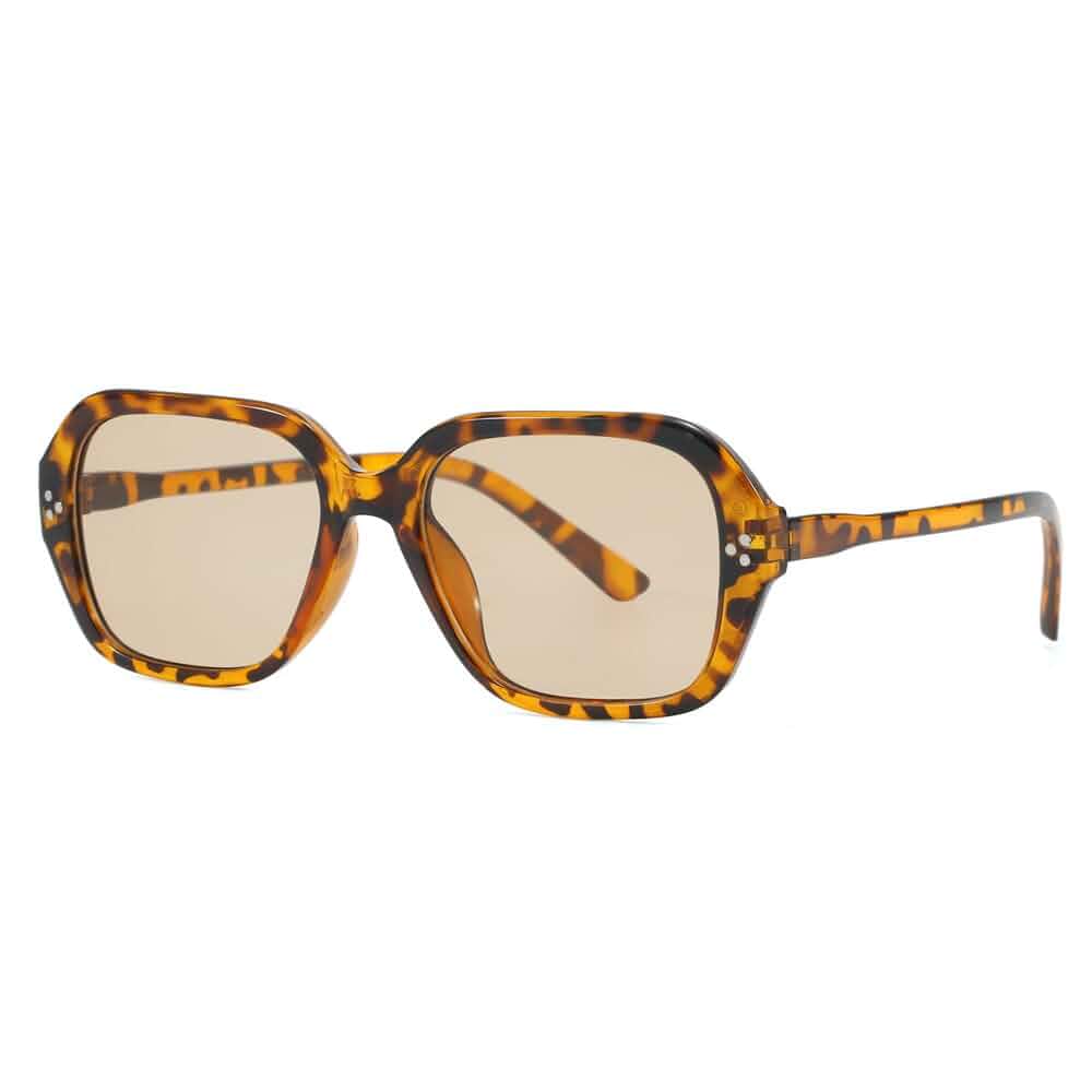 ENSARJOE Retro Square Tortoiseshell Sunglasses for Women Men, Trendy 90s Y2K Aesthetic Eyewear, UV400 Protection Shades