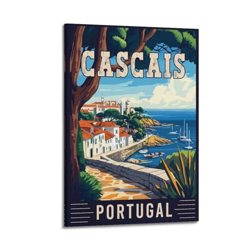 Poster paysage Portugal Cascais Seaside pour embellir un mur vide avec une toile 40x60