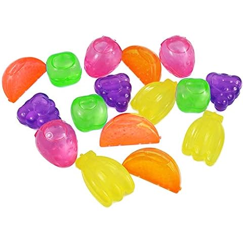 My-goodbuy24 Reusable Ice Cubes Colourful Fruits 20 Pieces Ice Cube Tray Party Ice Cubes Plastic Permanent Ice Cubes Cover