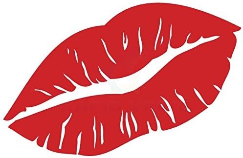 ETGtek 5pcs Kiss Mark Lips Car Sexy Decal Sticker Girl Chick Lipstick Window RED