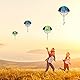 2 Stück Fallschirm Spielzeug Kinder Geschenk für Wurf Parachute Spiele für Draußen (Bluegreen)