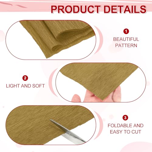 Image of MECCANIXITY Crepe Paper Roll 8.2ft Long 13 Inch Wide for Wedding Ceremony Various Large Festivals Decoration, Brown