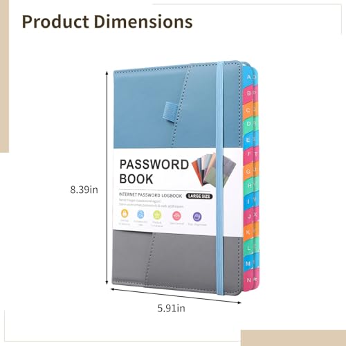 Carnet de mots de passe A5 avec intercalaires alphabet pour code connexion ordinateur - 4