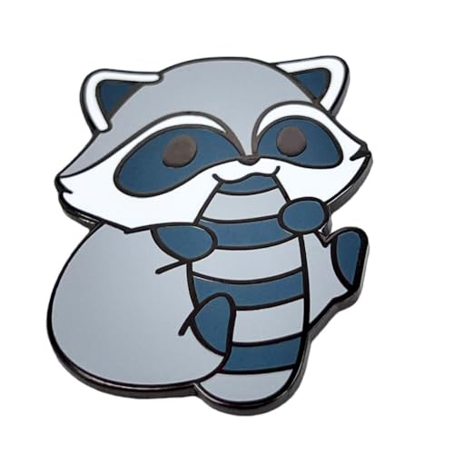 Image of Enamel Pin,Cartoon Raccoon Lapel Pin,Cute Animal Badge,Novelty Fashion Brooch,Gift for Nature Lover Animal Enthusiasts Teens Friends Family,Daily Wear Accessory,DIY Decor Jewelry