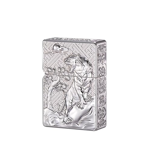Encendedor de queroseno metálico retro con rueda de molienda miniatura 1