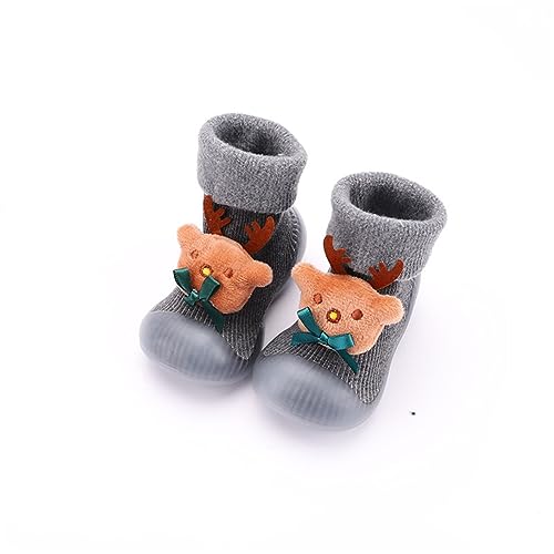 Toddler Girl Shoes Socks Animal Print Girl Baby Four Colors for 0 to 4 Years High Neck Shoes for Boys (Grey, 4 Infant)