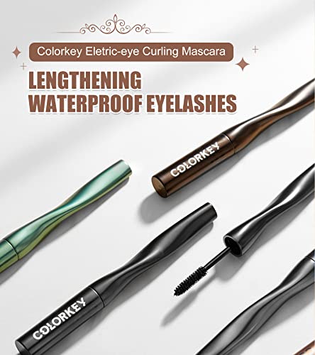 Colorkey Eletric-Eye Curling Mascara, Color Lengthening Waterproof Mascara Eyelashes, Mascara Smudge Proof Long Lashes (S04 Elf Green) #TOP7