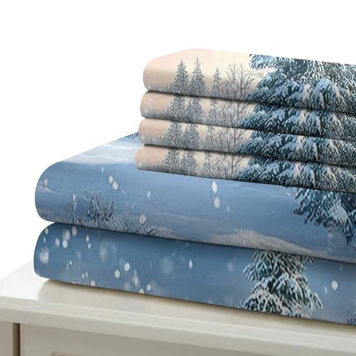 Housse de couette chalet de Noël en microfibre légère avec zip