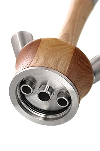 Kaya MADERA HOLZ SHISHA - 63 cm hoch - Holz Edelstahl V2A Wasserpfeife, 2 Anschlüsse + Zubehör (Esche/Eiche) – Bild 6