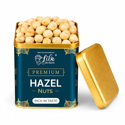 Image of LILA DRY FRUITS Hazelnuts 250 Grams Whole Natural Crunchy Nuts Rich in Protein Fiber Healthy Snack for Daily Nutrition Energy Baking Dry Fruits for Diet & Keto Friendly Snack Perfect for Gifting