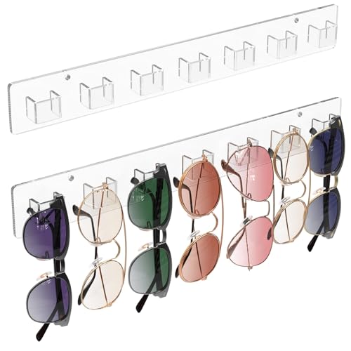 MaxGear Sunglasses Organizer 4 Pack, Wall-Mounted Eyeglasses Hold...