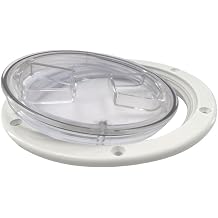 6 inch Boat Deck Plate Hatch White Nylon Round Non Slip Inspection Hatch with Detachable Clear Cover