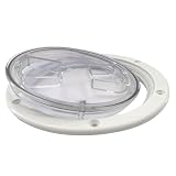 JT-HLM 6 inch Boat Deck Plate Hatch White Nylon Round Non Slip Inspection Hatch with Detachable Clea