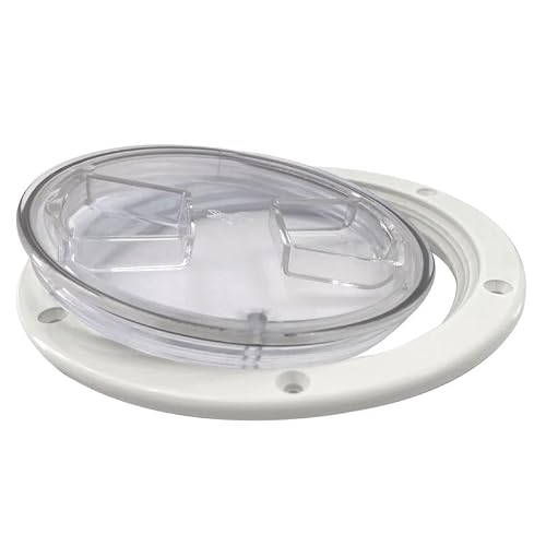 Jt-Hlm 6 Inch Boat Deck Plate Hatch White Nylon Round Non Slip Inspection Hatch With Detachable Clear Cover #TOP10
