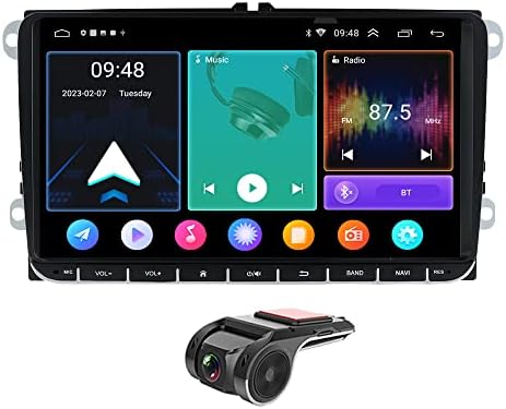 9"Android 11 Double Din Car Stereo DAB+Radio Carplay Head Unit GPS Sat Nav for Skoda Fabia Roomster Yeti Superb Octavia Android Auto Bluetooth Touch Screen Car Radio Multimedia Player GPS Navi USB