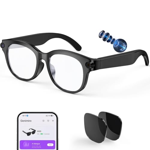 Mingdaln AI Smart Glasses with Camera, HD Bluetooth Camera Glasses with Audio, Video Recording Sunglasses for Women Men, Real Time Translation, Voice Assistant, Open Earbuds for Travel, Work Vlog - image 1