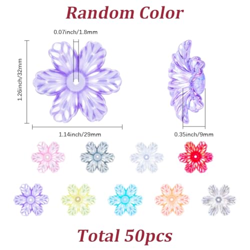 Capuchons de perles en acrylique fleur transparent SUNNYCLUE pour la création de bijoux DIY