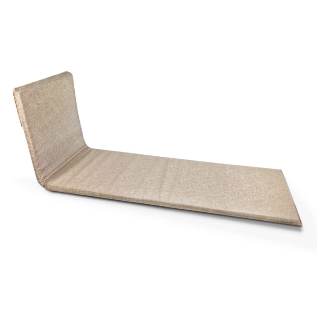 TIENDA EURASIA - Cojín para Tumbona de Jardín, Funda de Tela Lavable con Cremallera, Relleno de Esponja Acolchada, Cojines para Tumbonas de Interior y Exterior (180 x 50 cm, Beige)