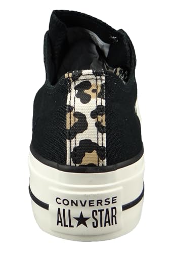 Image of Converse Women's Chuck Taylor All Star Leopard Platform Sneakers, Black /Light Fawn /Egret, 6.5 Medium US