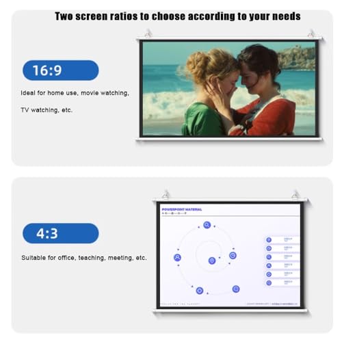 Pantalla manual enrollable 72 pulgadas 16:9 para proyector miniatura 2