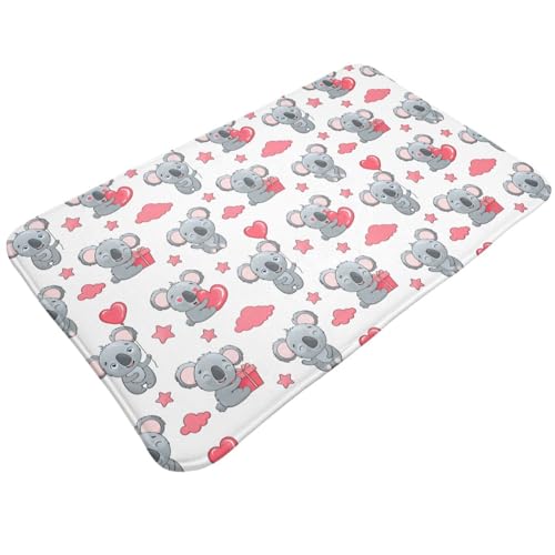 Alfombras de baño antideslizantes y lavables, tapetes de cocina para piso, alfombras de entrada para interiores, regalos Koala para lavandería, cuarto de baño, alfombra de puerta de baño con respaldo
