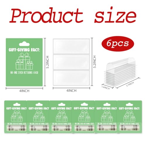 WINGTECA 6Pcs Funny Money Holder for Cash Gift Money Gift Ideas for Teen Boys Girls Christmas Easter Birthday Gifts Cash Cards Holder with Plastic Cover and Adhesive for Party Decorations2