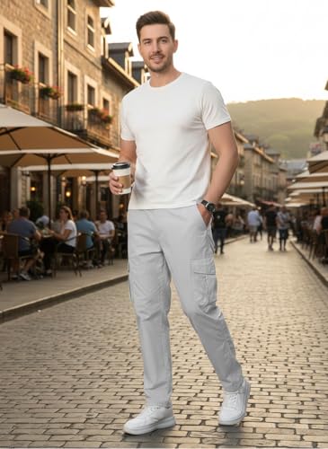 Image of TAGAS Men's Cotton Cargo Pants | Men Cargo Jogger Pant | Slim Fit Track Pants with Side Pockets | Stylish Streetwear Lower for Gym, Casual & Travel