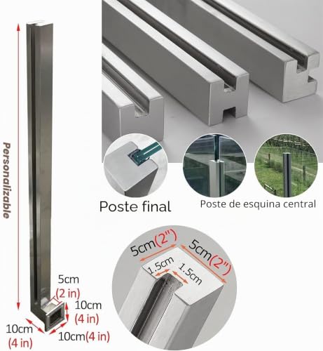 Poste para barandillas diseño moderno para balcón 3