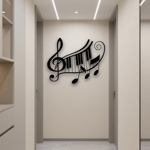 Notes de musique en métal décoration murale moderne salon blanc - 8