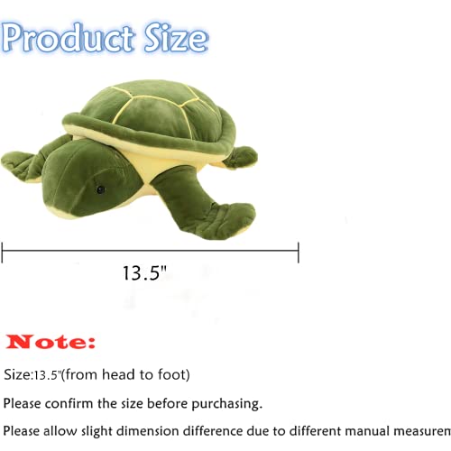 Aucooma Soft Sea Turtle Stuffed Animal For Kids, Cute Stuffed Tortoise Plush Toy, 13.5" #TOP1