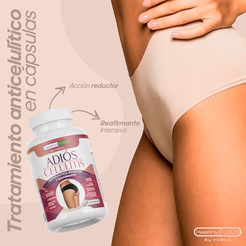 Adiós Celulitis Healthy Fusion | Anticelulítico Reductor Potente con L-Carnitina, Castaño de Indias, CLA, Cafeína, Cacao | Elimina celulitis y piel de naranja | Reafirma y tonifica la piel | 100 Caps - imagen 2