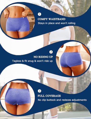 Image of Womens Boyshorts Underwear Seamless Boxer Briefs Full Coverage Soft Stretch Boxer Shorts For Women 4 Pack