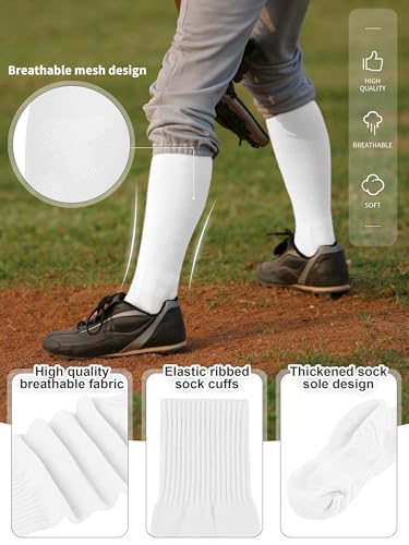 Image of Baseball Socks and Belt Set Cotton Youth Softball Socks for Boys Girls