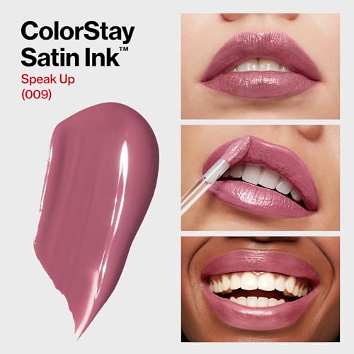 Revlon ColorStay Satin Ink Liquid Lipstick, Longwear Rich Lip Colors, Formulated with Black Currant Seed Oil, 009 Speak Up, 0.17 fl oz
