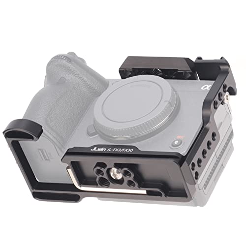 Image of Fotga Camera Cage with NATO Rail 1 /4 inch 3 /8 inch Hole with Arri Location Holes for Sony Fx3 FX30 ILME-FX30 Cinema Camera Making Video Filmmaking,Compatible Arca Swiss Clamp