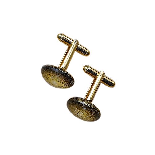 Manchetknopen van echt Muranoglas rond goud - Image 4